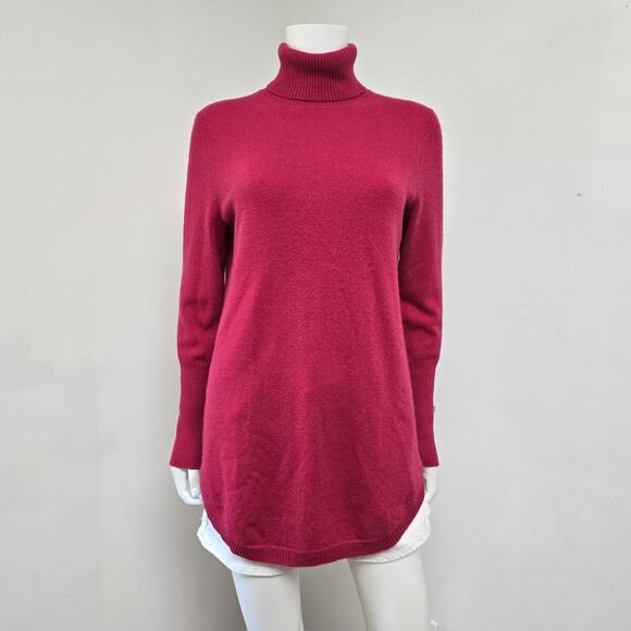 Soft by Naadam Sweater Size XS Pullover Pink 100% Cashmere Turtleneck Stretch - Picture 1 of 8